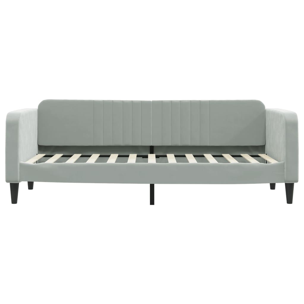 Divano Letto con Letto Estraibile Grigio Chiaro 80x200 Velluto