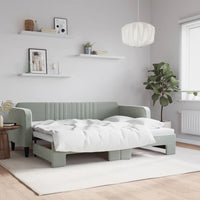 Divano Letto con Letto Estraibile-Sofa Letto-Daybed Grigio Chiaro 80x200 Velluto 947603