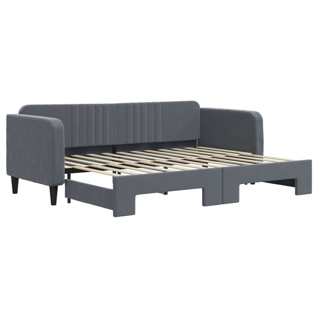 Divano Letto con Letto Estraibile-Sofa Letto-Daybed Grigio Scuro 80x200cm Velluto 311883