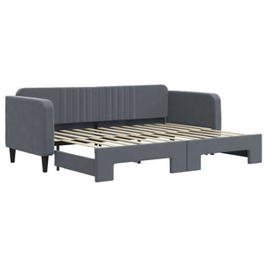 Divano Letto con Letto Estraibile-Sofa Letto-Daybed Grigio Scuro 80x200cm Velluto 311883