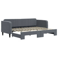 Divano Letto con Letto Estraibile Grigio Scuro 80x200cm Velluto