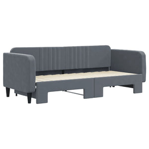 Divano Letto con Letto Estraibile-Sofa Letto-Daybed Grigio Scuro 80x200cm Velluto 311883