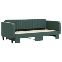 Divano Letto con Letto Estraibile Verde Scuro 80x200cm Velluto 3197058