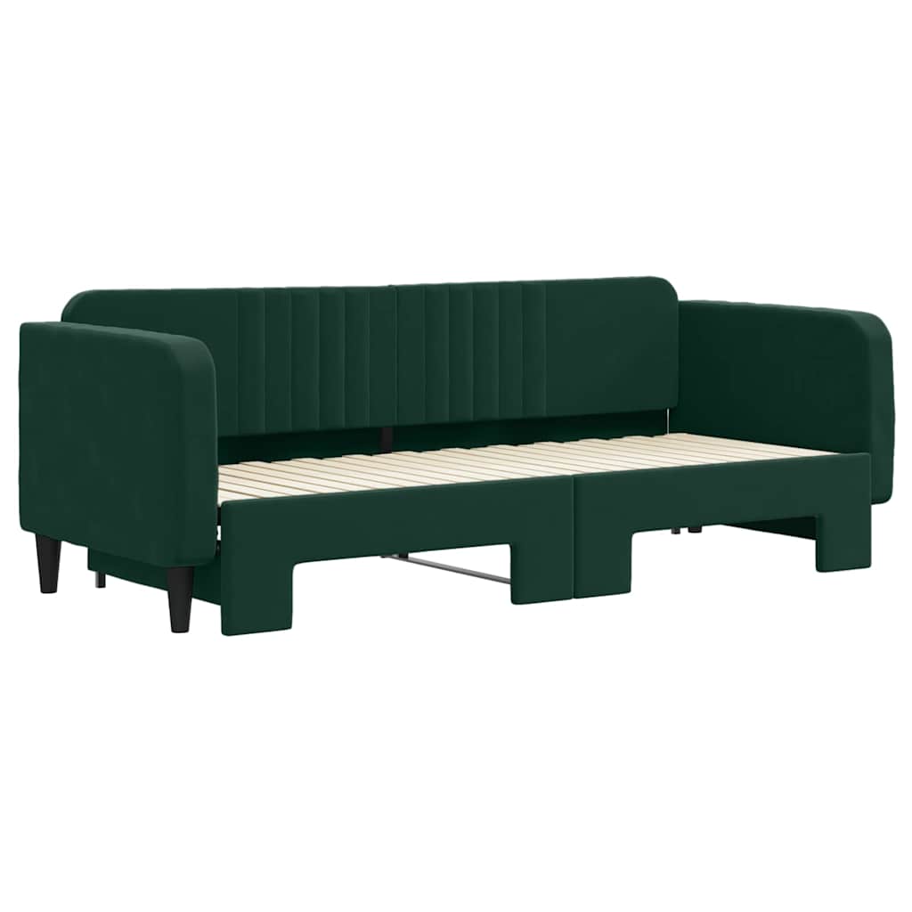 Divano Letto con Letto Estraibile-Sofa Letto-Daybed Verde Scuro 80x200cm Velluto 788166