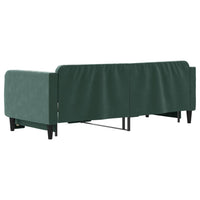 Divano Letto con Letto Estraibile Verde Scuro 80x200cm Velluto