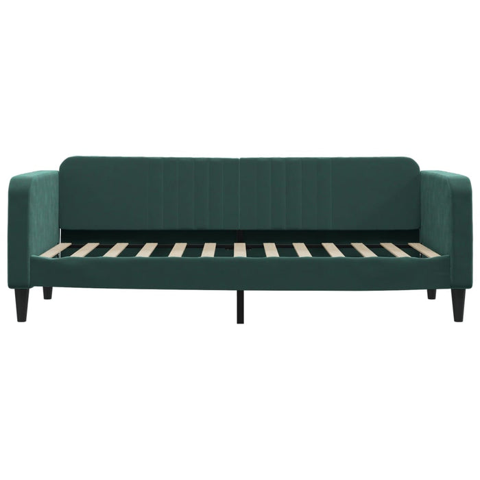 Divano Letto con Letto Estraibile Verde Scuro 80x200cm Velluto 3197058