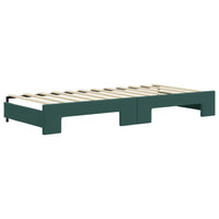 Divano Letto con Letto Estraibile Verde Scuro 80x200cm Velluto 3197058