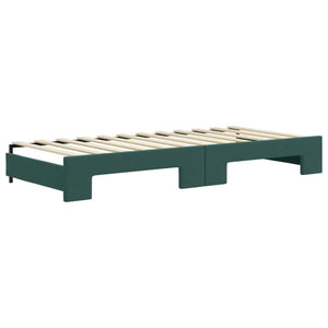 Divano Letto con Letto Estraibile Verde Scuro 80x200cm Velluto