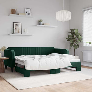 Divano Letto con Letto Estraibile-Sofa Letto-Daybed Verde Scuro 80x200cm Velluto 788166