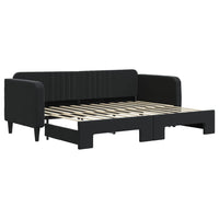 Divano Letto con Letto Estraibile Nero 80x200 cm in Velluto 3197060