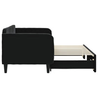Divano Letto con Letto Estraibile Nero 80x200 cm in Velluto 3197060