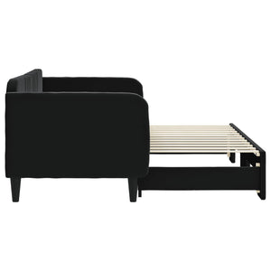 Divano Letto con Letto Estraibile Nero 80x200 cm in Velluto 3197060