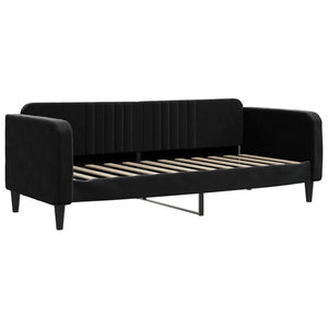 Divano Letto con Letto Estraibile Nero 80x200 cm in Velluto