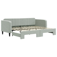 Divano Letto con Letto Estraibile-Sofa Letto-Daybed Grigio Chiaro 90x200 Velluto 757629