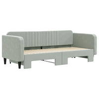Divano Letto con Letto Estraibile Grigio Chiaro 90x200 Vellutocod mxl 130578