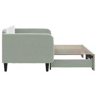 Divano Letto con Letto Estraibile Grigio Chiaro 90x200 Velluto 3197063