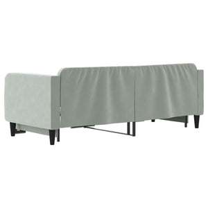 Divano Letto con Letto Estraibile Grigio Chiaro 90x200 Velluto 3197063