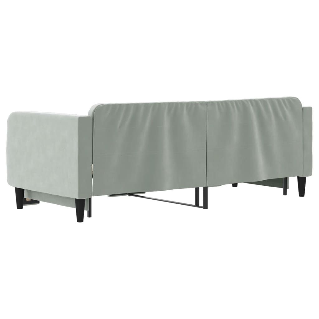 Divano Letto con Letto Estraibile-Sofa Letto-Daybed Grigio Chiaro 90x200 Velluto 757629