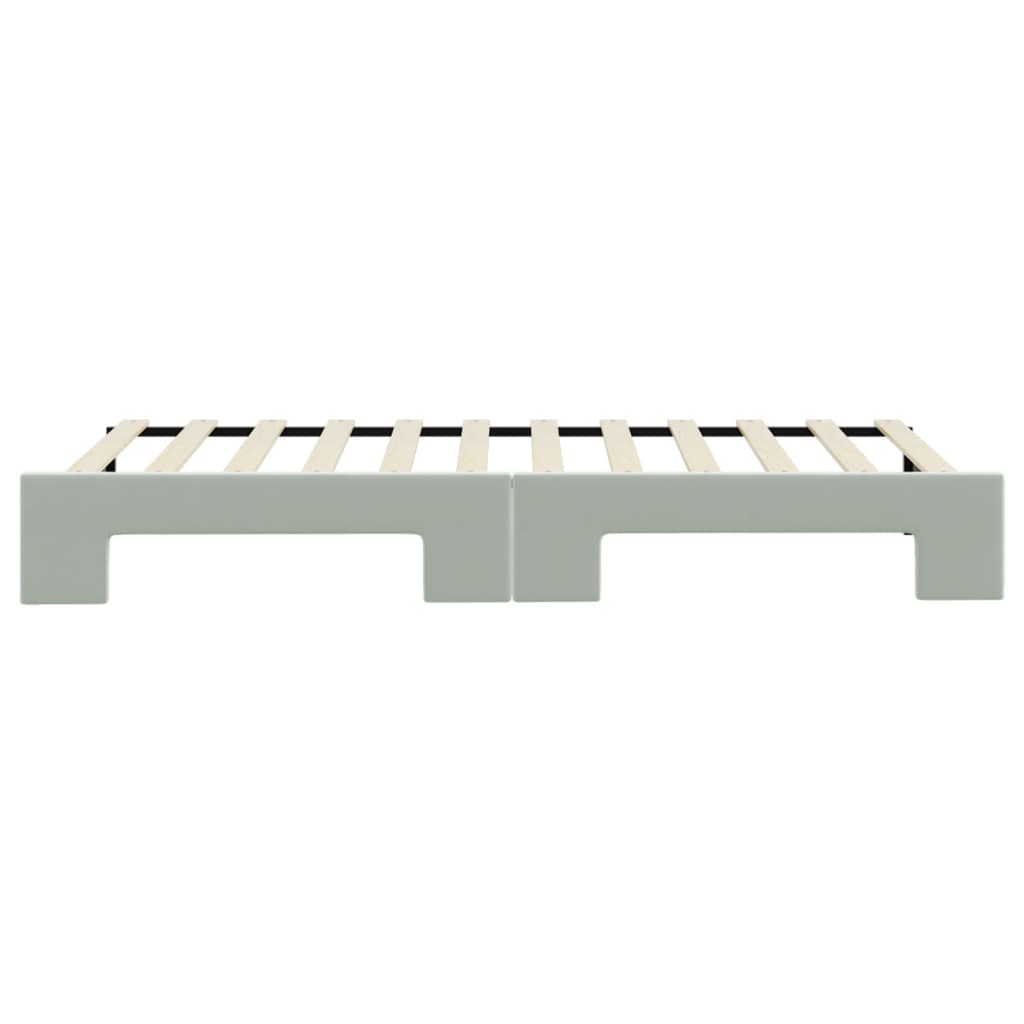 Divano Letto con Letto Estraibile Grigio Chiaro 90x200 Velluto 3197063