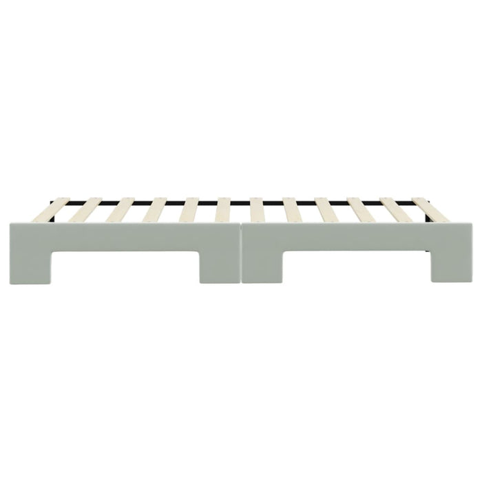 Divano Letto con Letto Estraibile Grigio Chiaro 90x200 Velluto 3197063