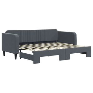 Divano Letto con Letto Estraibile-Sofa Letto-Daybed Grigio Scuro 90x200cm Velluto 661983