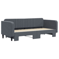 Divano Letto con Letto Estraibile-Sofa Letto-Daybed Grigio Scuro 90x200cm Velluto 661983