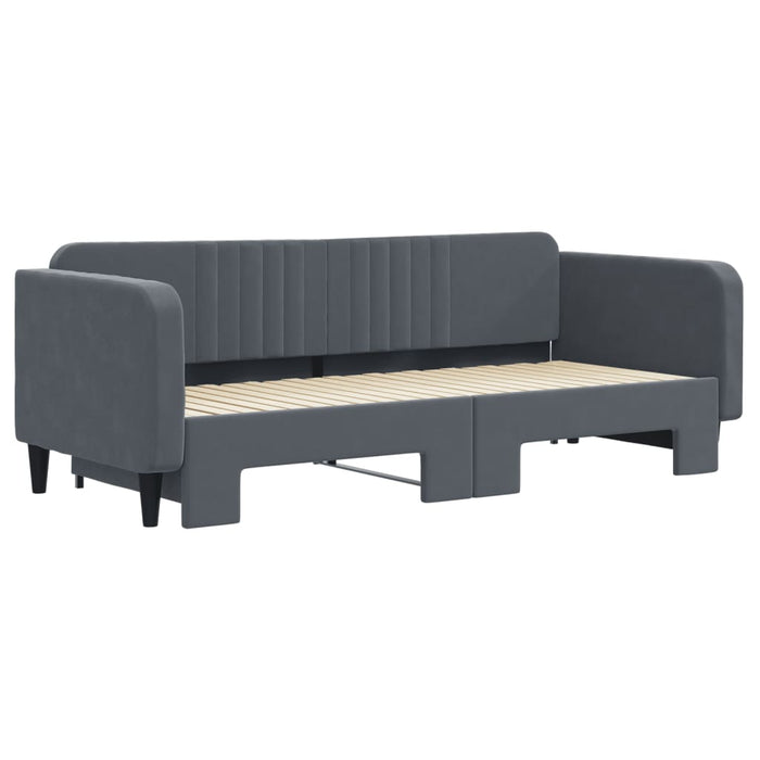 Divano Letto con Letto Estraibile-Sofa Letto-Daybed Grigio Scuro 90x200cm Velluto 661983