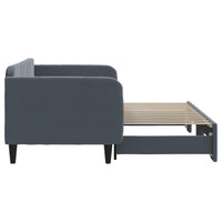Divano Letto con Letto Estraibile Grigio Scuro 90x200cm Velluto