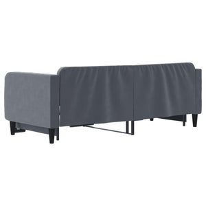 Divano Letto con Letto Estraibile Grigio Scuro 90x200cm Velluto