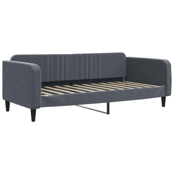 Divano Letto con Letto Estraibile-Sofa Letto-Daybed Grigio Scuro 90x200cm Velluto 661983