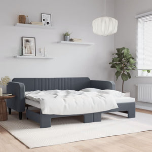 Divano Letto con Letto Estraibile-Sofa Letto-Daybed Grigio Scuro 90x200cm Velluto 661983