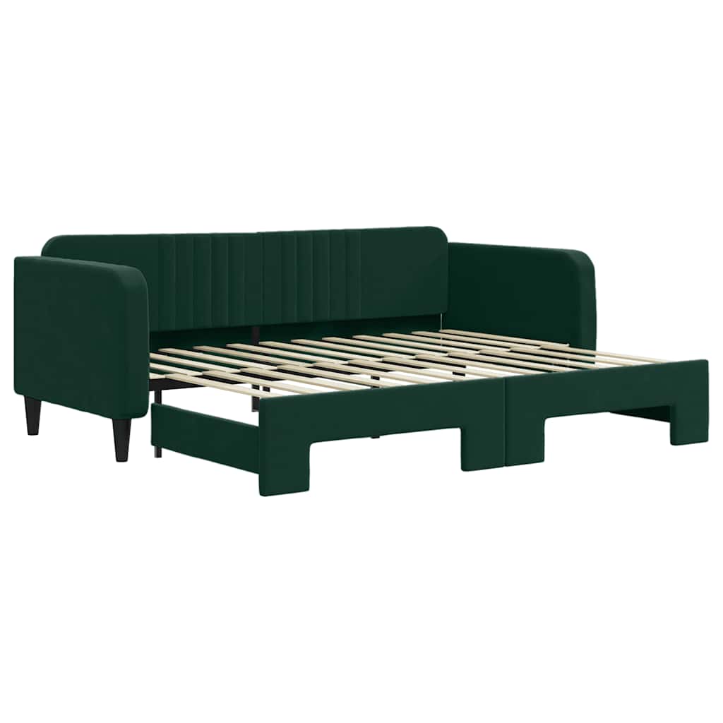 Divano Letto con Letto Estraibile-Sofa Letto-Daybed Verde Scuro 90x200cm Velluto 573931
