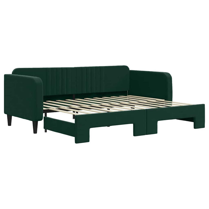 Divano Letto con Letto Estraibile-Sofa Letto-Daybed Verde Scuro 90x200cm Velluto 573931