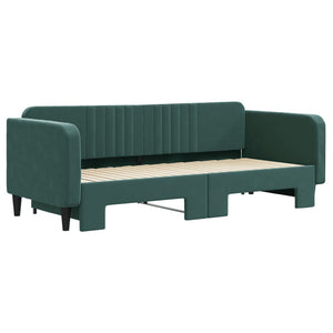 Divano Letto con Letto Estraibile-Sofa Letto-Daybed Verde Scuro 90x200cm Velluto 573931