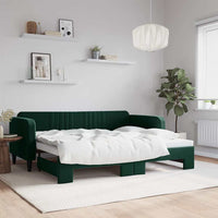Divano Letto con Letto Estraibile-Sofa Letto-Daybed Verde Scuro 90x200cm Velluto 573931