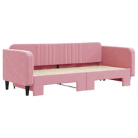 Divano Letto con Letto Estraibile Rosa 90x200 cm in Velluto 3197066