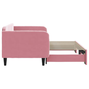 Divano Letto con Letto Estraibile Rosa 90x200 cm in Velluto 3197066