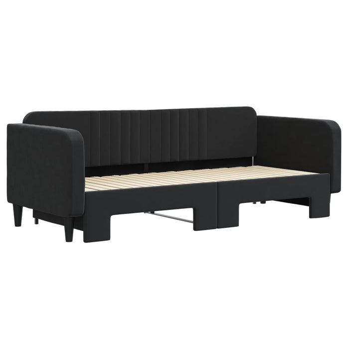 Divano Letto con Letto Estraibile Nero 90x200 cm in Velluto 3197067