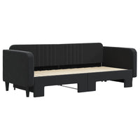 Divano Letto con Letto Estraibile-Sofa Letto-Daybed Nero 90x200 cm in Velluto 377165
