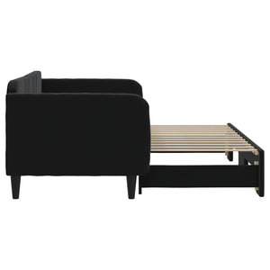 Divano Letto con Letto Estraibile Nero 90x200 cm in Velluto 3197067