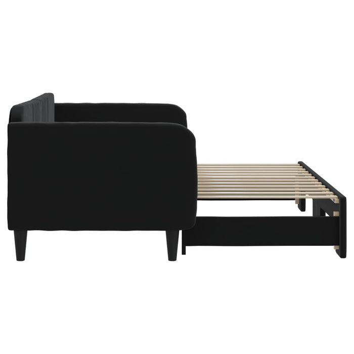 Divano Letto con Letto Estraibile Nero 90x200 cm in Velluto 3197067