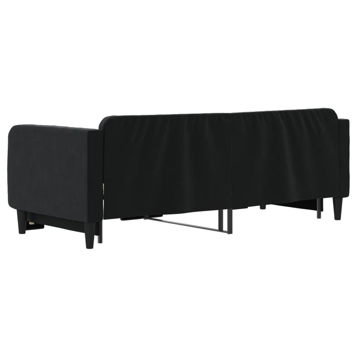 Divano Letto con Letto Estraibile-Sofa Letto-Daybed Nero 90x200 cm in Velluto 377165