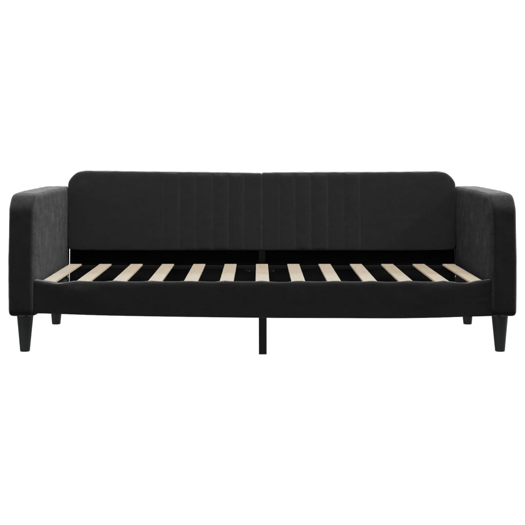 Divano Letto con Letto Estraibile-Sofa Letto-Daybed Nero 90x200 cm in Velluto 377165