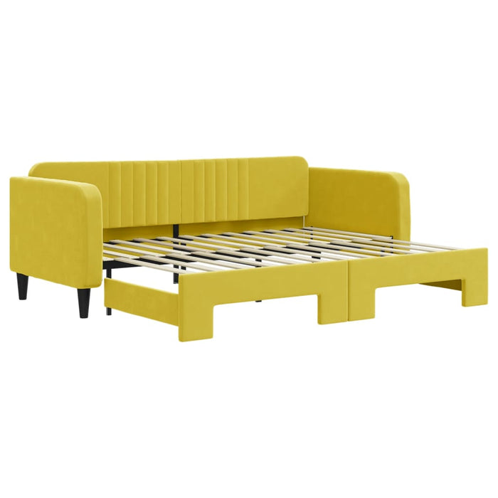 Divano Letto con Letto Estraibile Giallo 90x200 cm in Velluto 3197068