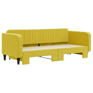 Divano Letto con Letto Estraibile Giallo 90x200 cm in Velluto 3197068