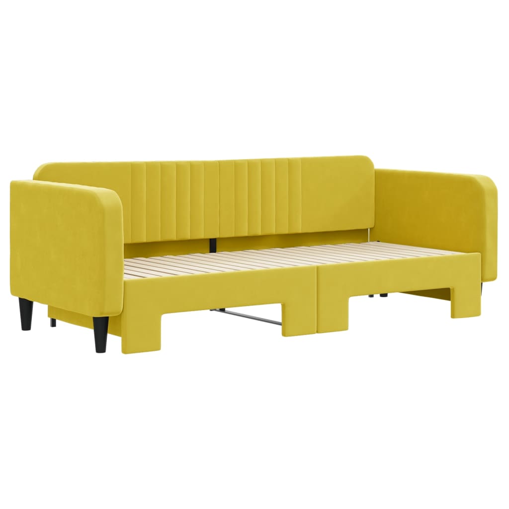Divano Letto con Letto Estraibile Giallo 90x200 cm in Vellutocod mxl 130582