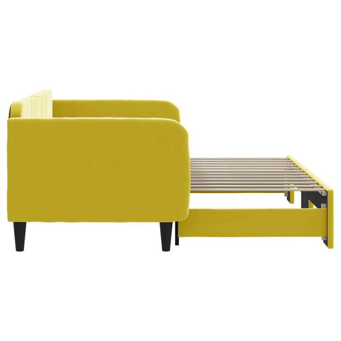 Divano Letto con Letto Estraibile Giallo 90x200 cm in Velluto 3197068