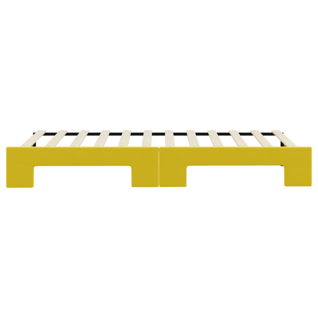 Divano Letto con Letto Estraibile Giallo 90x200 cm in Velluto 3197068