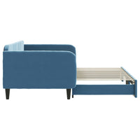 Divano Letto con Letto Estraibile Blu 100x200 cm in Velluto