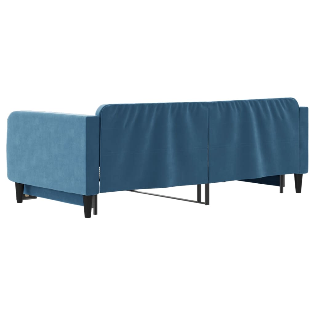 Divano Letto con Letto Estraibile Blu 100x200 cm in Velluto